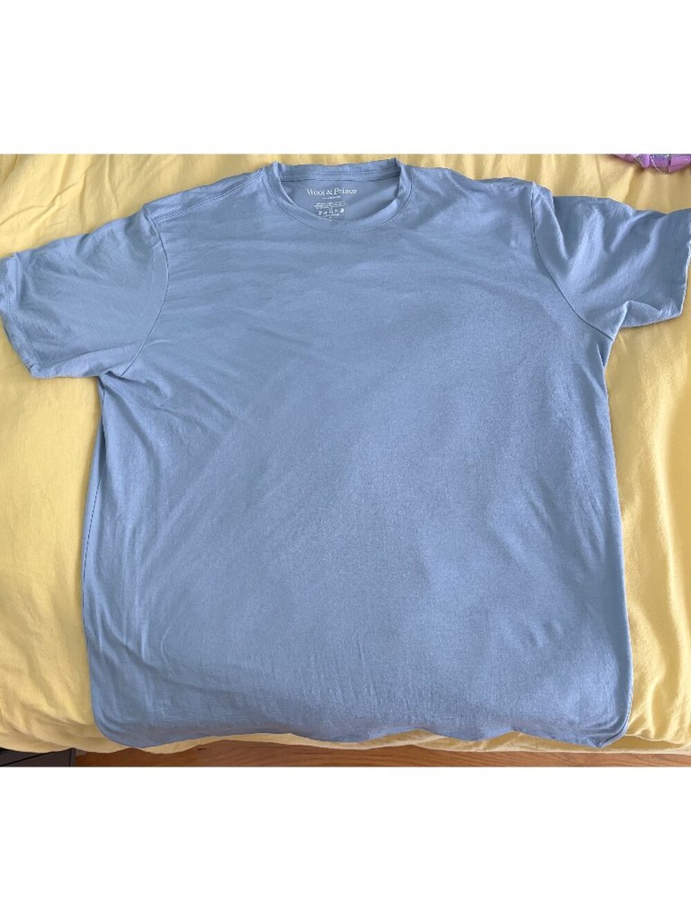 Wool & Prince 100% Merino Wool Crew Tee Light Blue Men's XXL Excellent Condition
